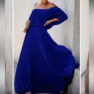 Brand New Rici Cobalt Off Shoulder Maxi